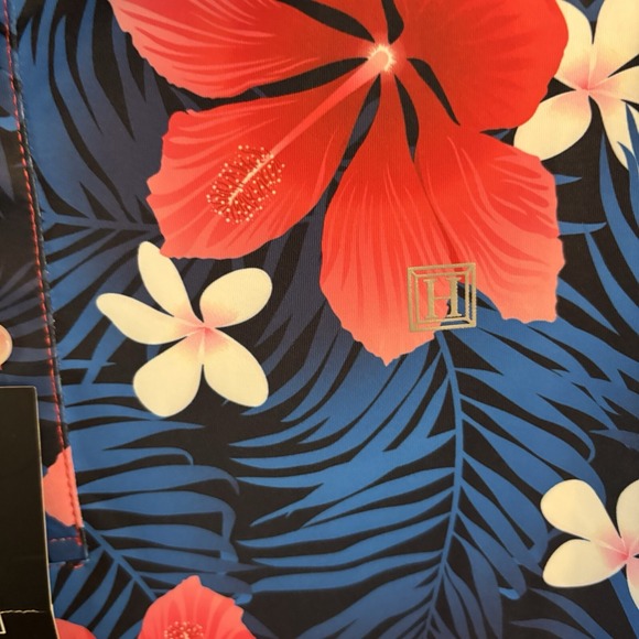 HRESKI Performance Golf‎ Polo Shirt Medium Tropical Flowers Hawaiian Vacation - Picture 5 of 8